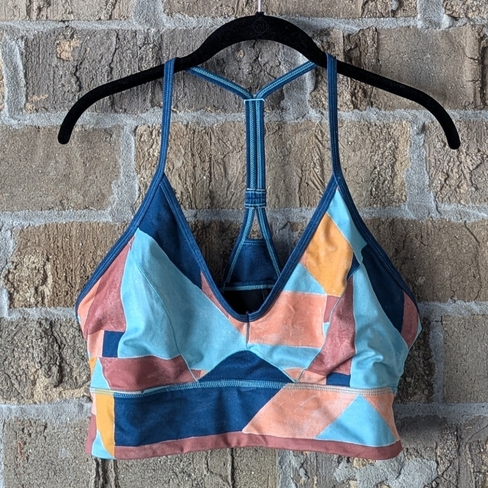 Prana Multicolor Geometric Sports Bra